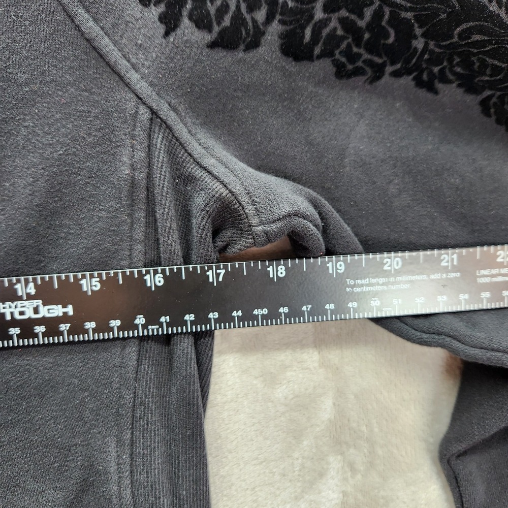 Lululemon Floral Flock Pullover Womens 10 Black Funnel Neck Sweatshirt Back Zip‎ - Picture 10 of 11